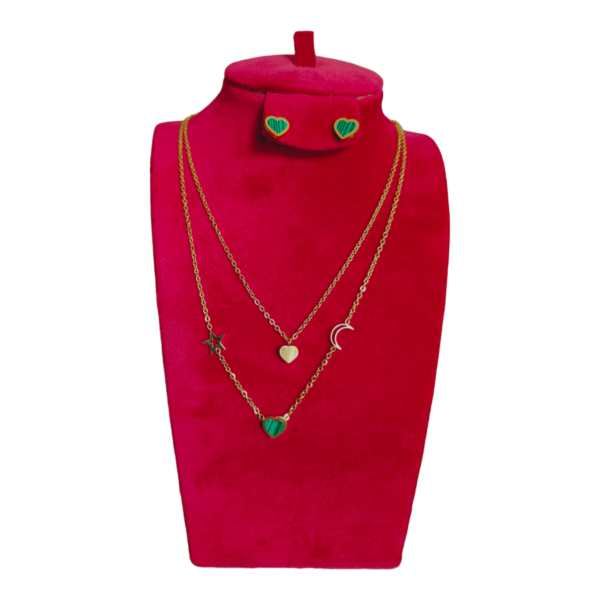 Completo Collana con Orecchini con Forma Cuore